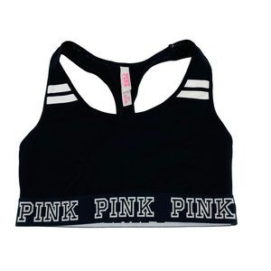 Pink - Crop Sports‎ Bra - Black - Small